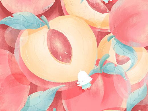 【包装水果】水蜜桃插画