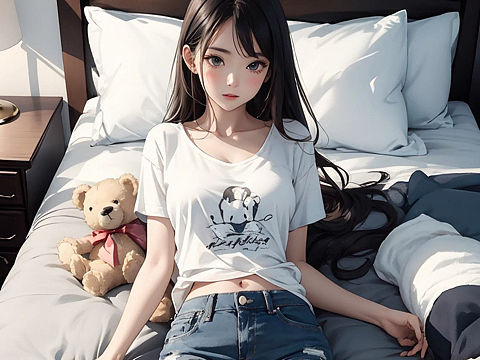 AI插画练习 元气少女
