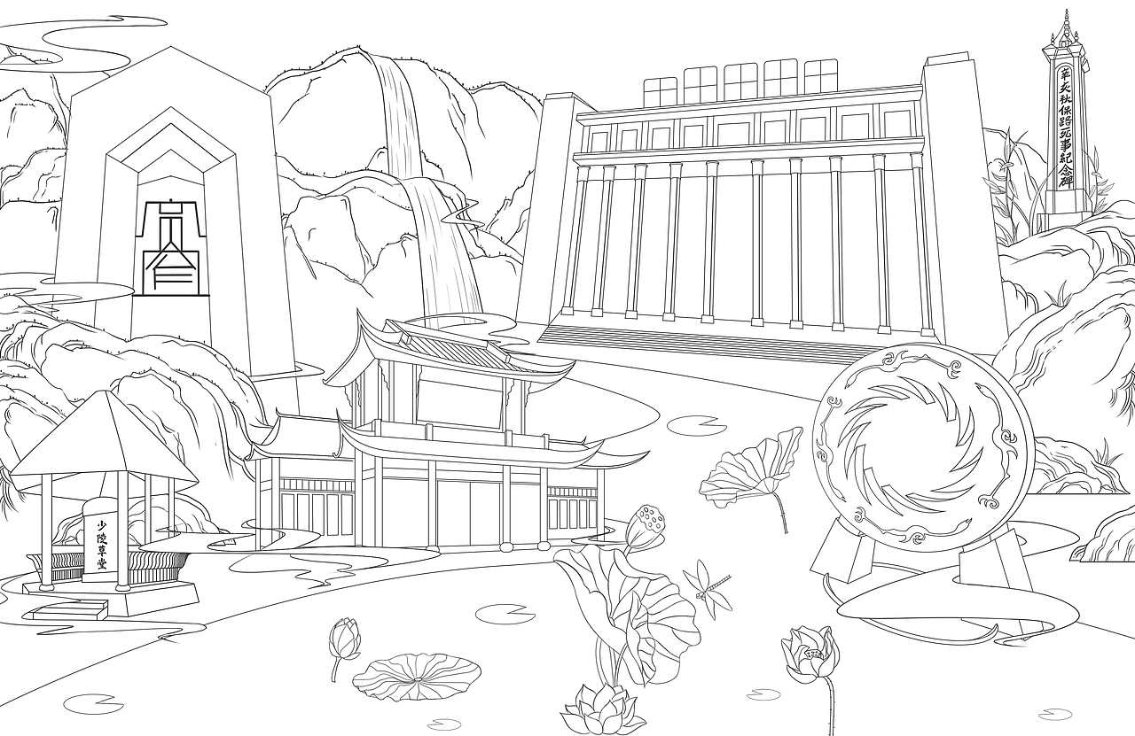 練習-假裝國潮風（圖ZMjMwMzA1ODA4） - 創(chuàng)作習作 - 站酷設計師甜豆花原創(chuàng)素材 - 站酷ZCOOL