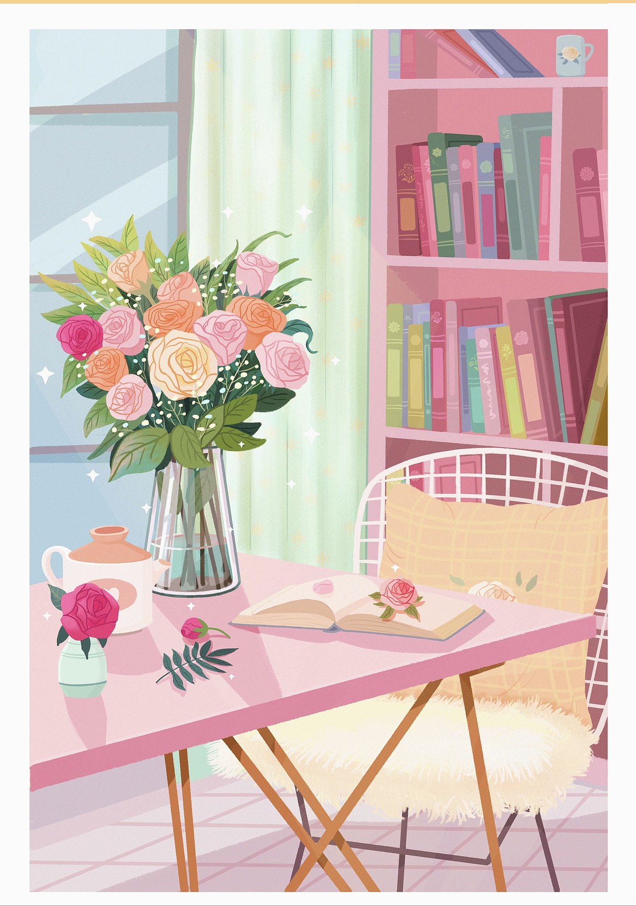 美少女的書(shū)房（圖ZMjUxNTYxMTI0） - 創(chuàng)作習(xí)作 - 站酷設(shè)計(jì)師貓小豬原創(chuàng)素材 - 站酷ZCOOL