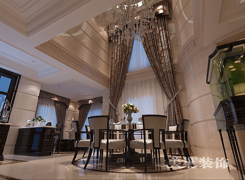 林溪湾480平别墅新古典风格装修样板间