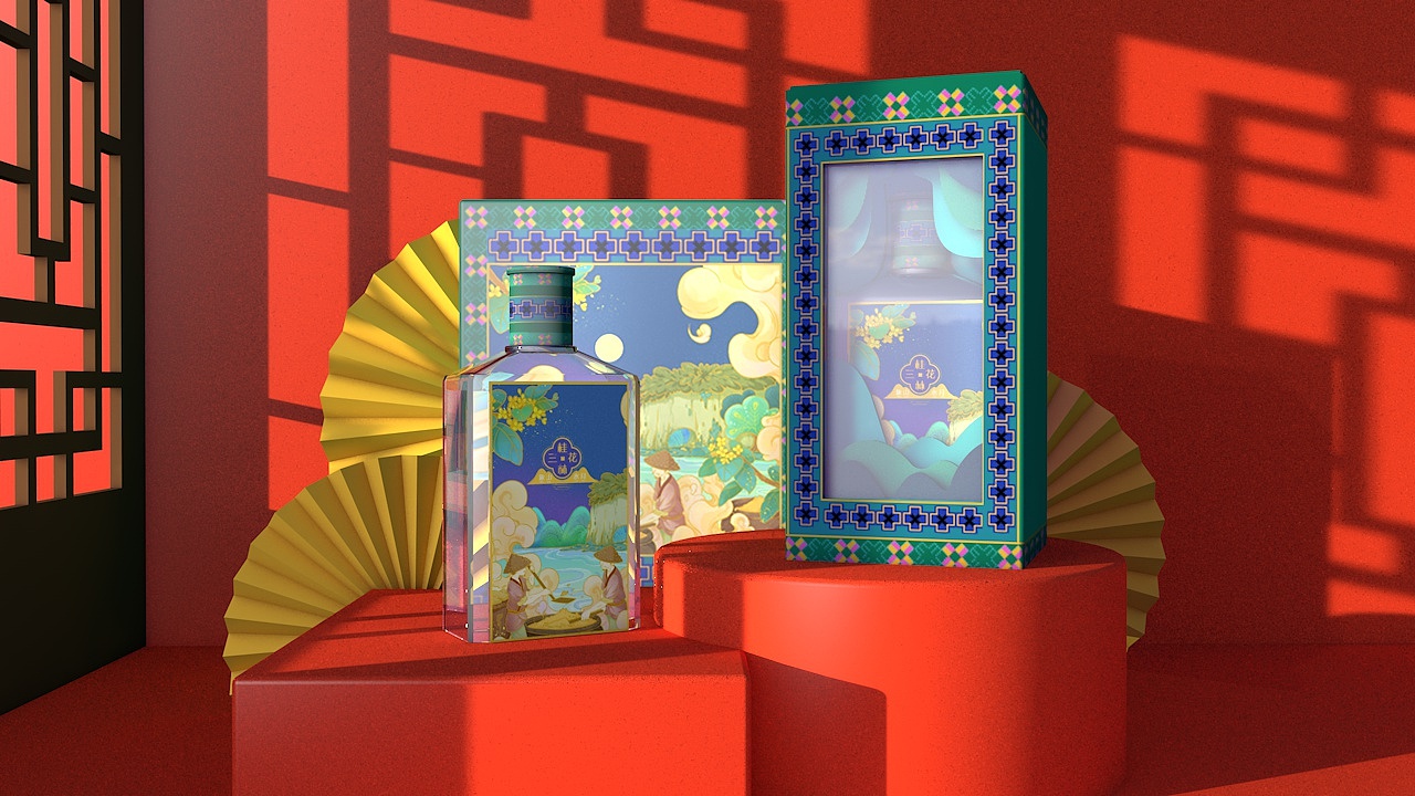 桂林三花，将秀美山水带回家（图ZMjQxNjAxMDUy） - 包装 - 站酷设计师申易木原创素材 - 站酷ZCOOL