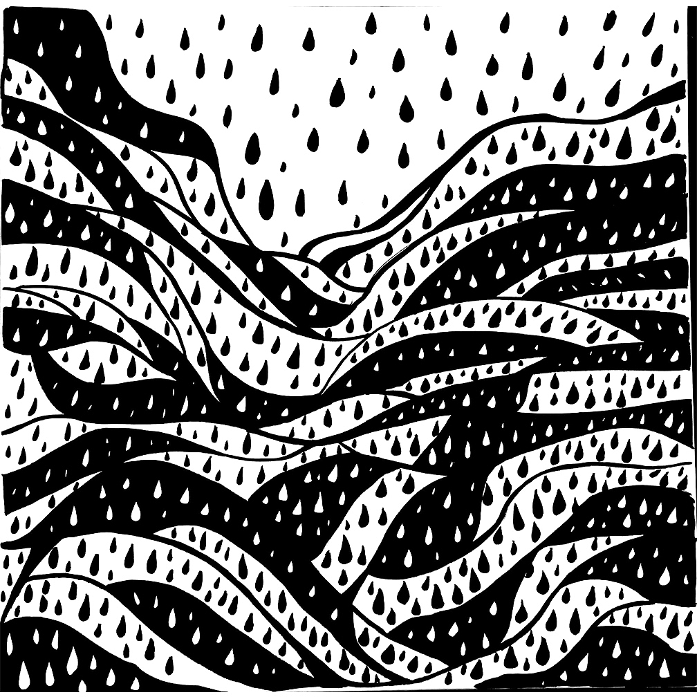 黑白线描抽象画