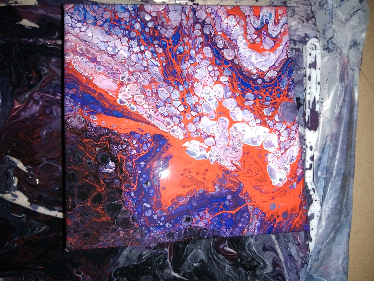 流动细胞液体丙烯画