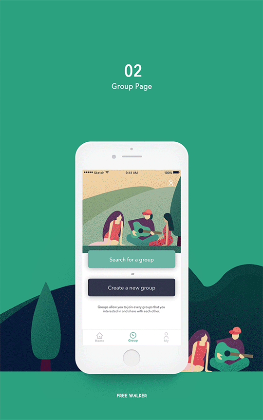 Free Walker —— 一款旅行社交分享APP（图ZODc5NzQzMDg=） - APP界面 - 站酷设计师胖达PandaCHEN原创素材 - 站酷ZCOOL