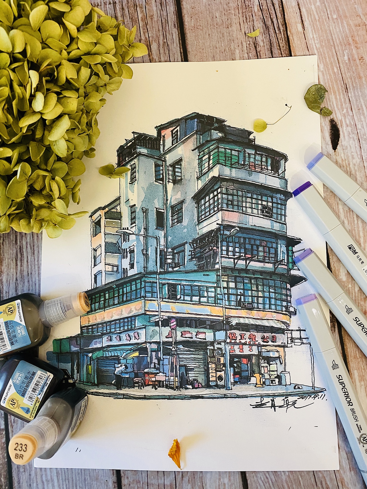 2019城市街景马克笔创作集合