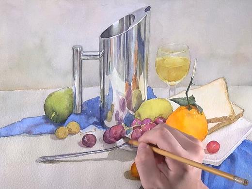 水彩静物组合（不锈钢）（个人主页-ZMzk5NzMzODg=） - 绘画 - 站酷设计师萃艺博课堂原创素材 - 站酷ZCOOL