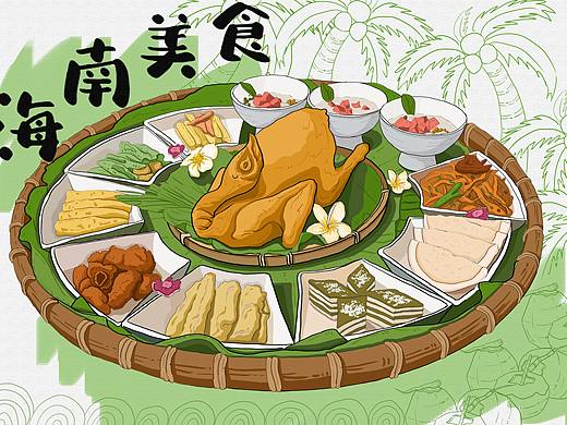 #平图插画#插画海报#手绘#海南美食