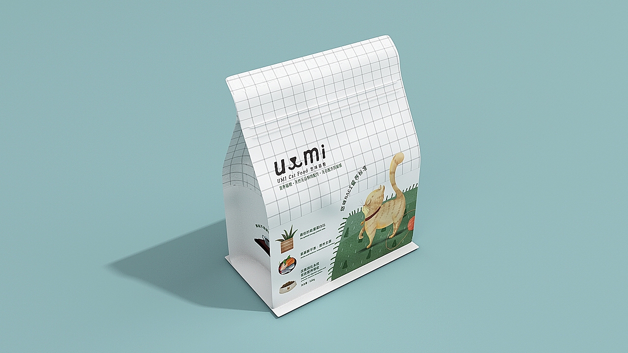 《UMI》猫粮品牌设计，于好品质中碰撞美感和温度。（图ZMTE0MjE1NTA4） - 包装 - 站酷设计师你好大海品牌设计原创素材 - 站酷ZCOOL