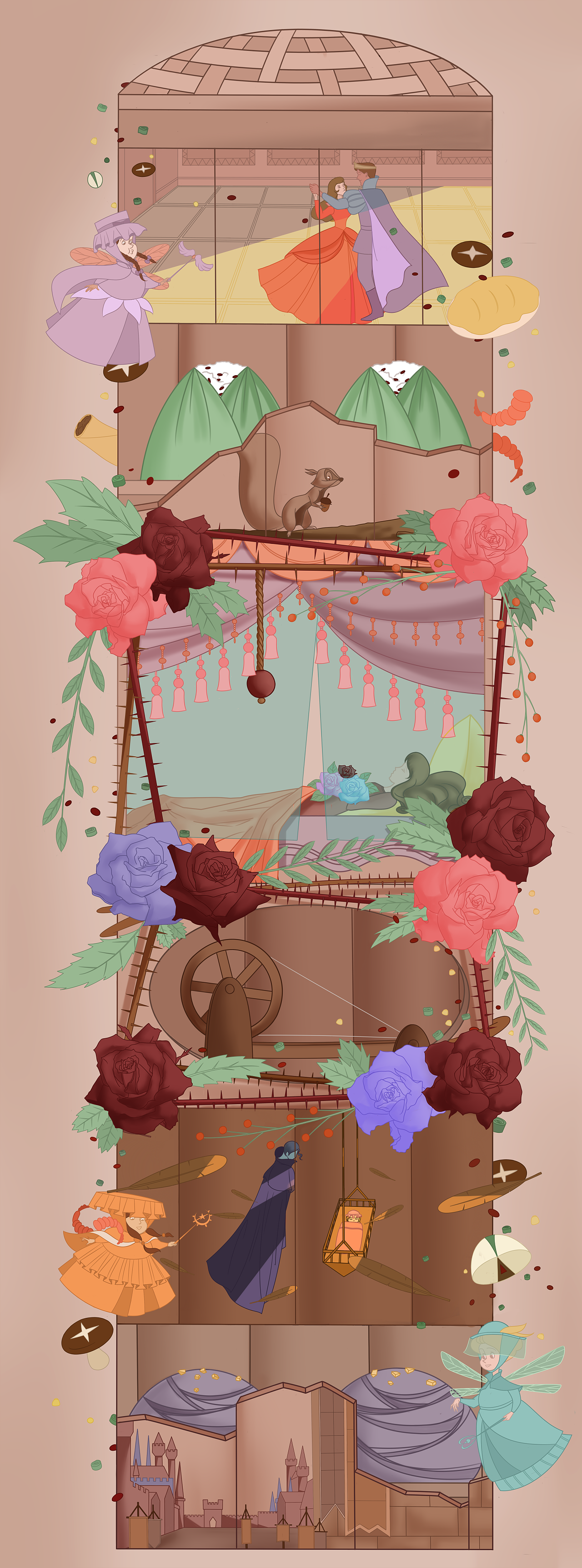 儿童创意插画绘本《美食童话》系列之《睡美人》