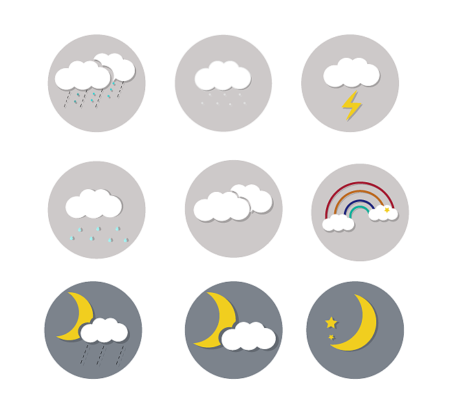 天气图标（图ZNTEzMzcwODQ=） - 图标 - 站酷设计师MollTAT原创素材 - 站酷ZCOOL