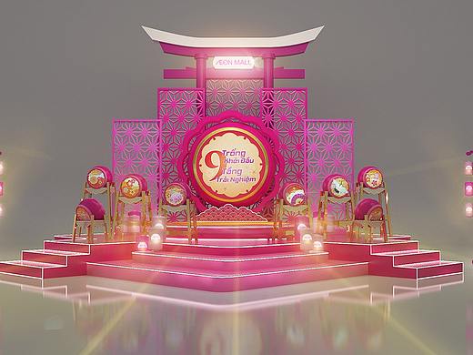 中式美陈设计3D效果图