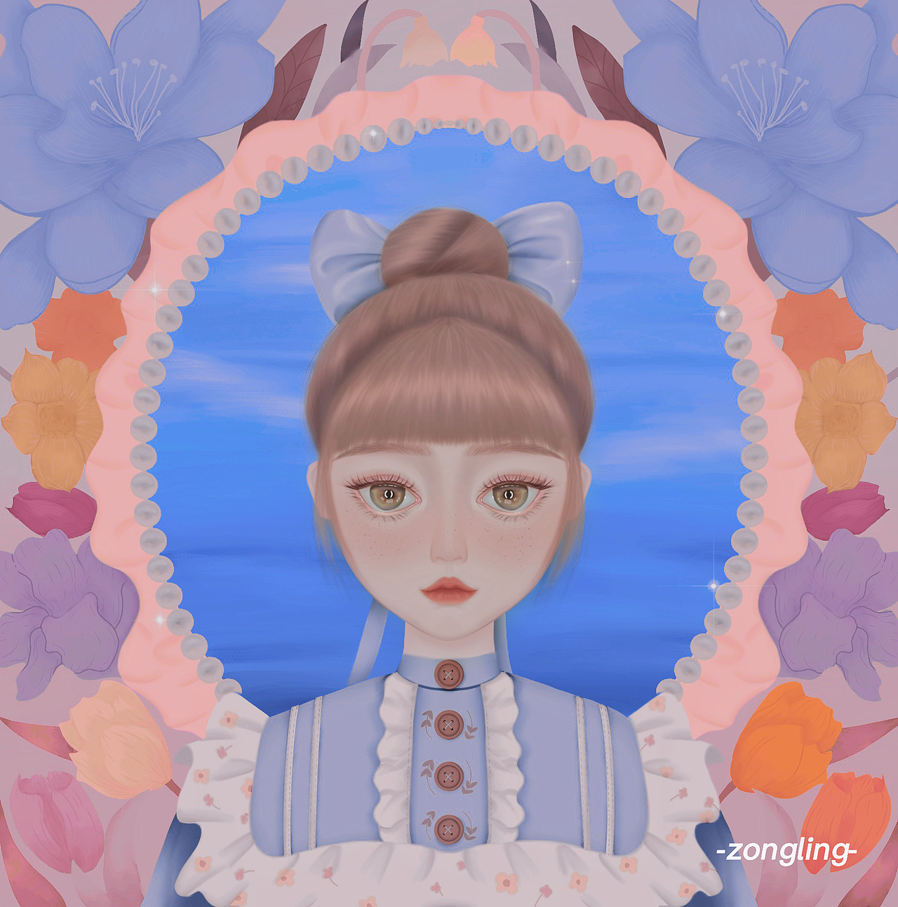 可爱复古风少女