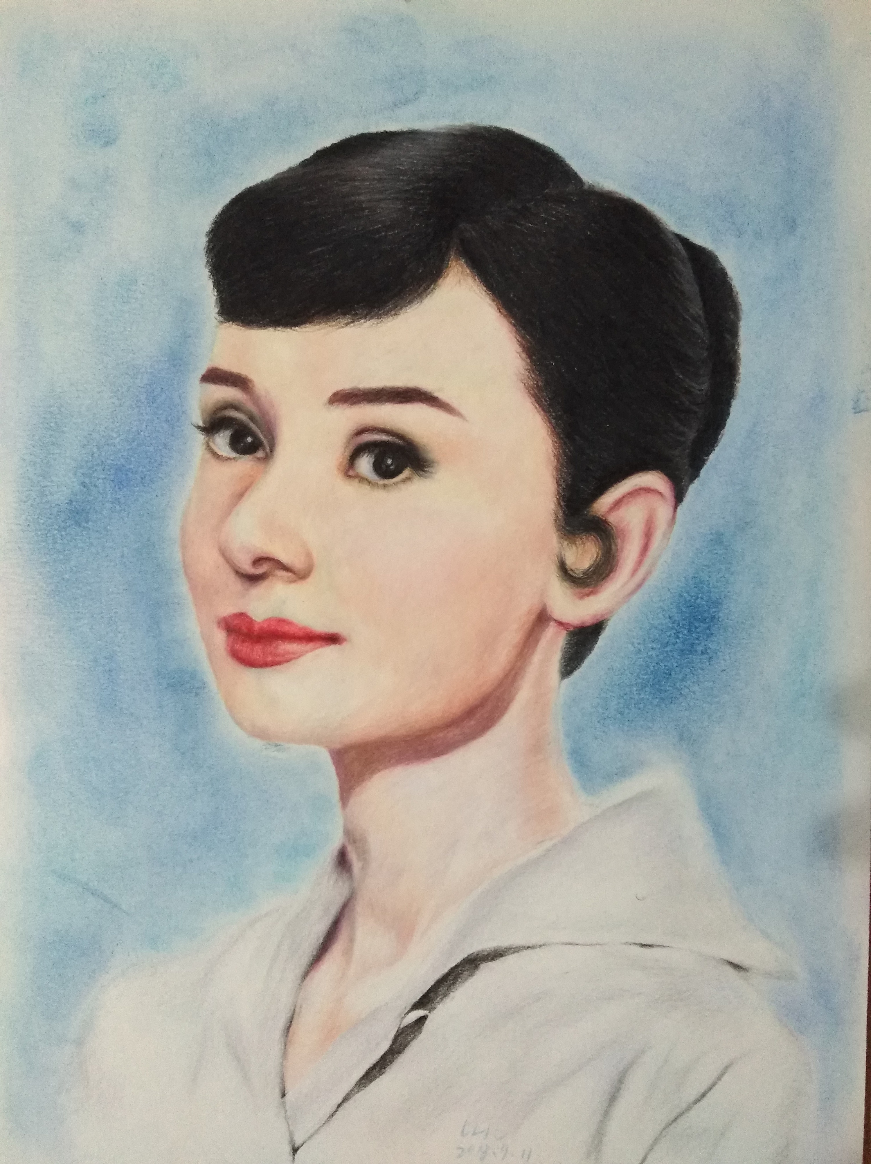 彩铅赫本|插画|插画习作|橙子爱吃辣 - 原创作品 - 站酷 (zcool)