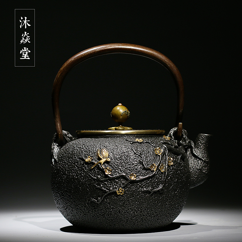 沐焱堂 春晓铁壶 铸铁 鎏金无涂层纯铁煮茶壶 养生茶壶出口日本（图ZNzI0MTI3MzI=） - 工艺品设计 - 站酷设计师沐焱堂原创素材 - 站酷ZCOOL