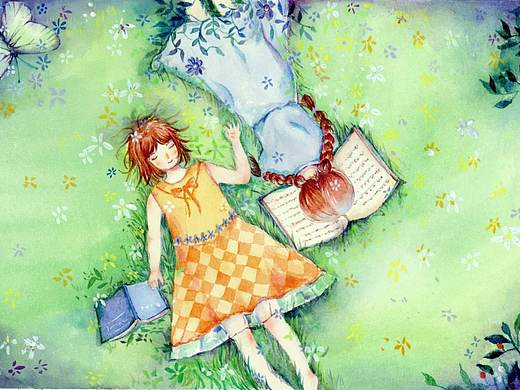 躺在草地上的惬意