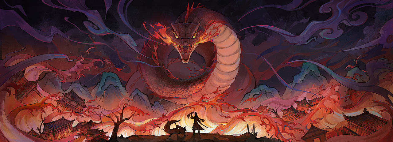 李寄斩蛇  br>细节展示