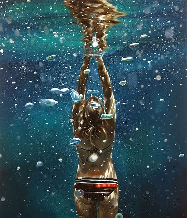 沉入水底的美ericzener超写实油画67676767