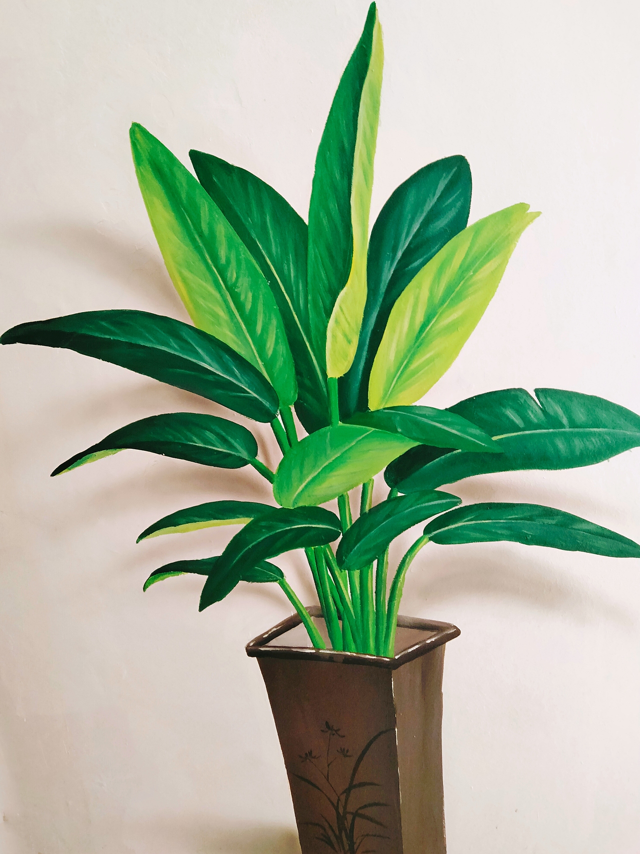 公司墙绘励志墙绘青竹墙绘山水画墙绘3d立体墙绘