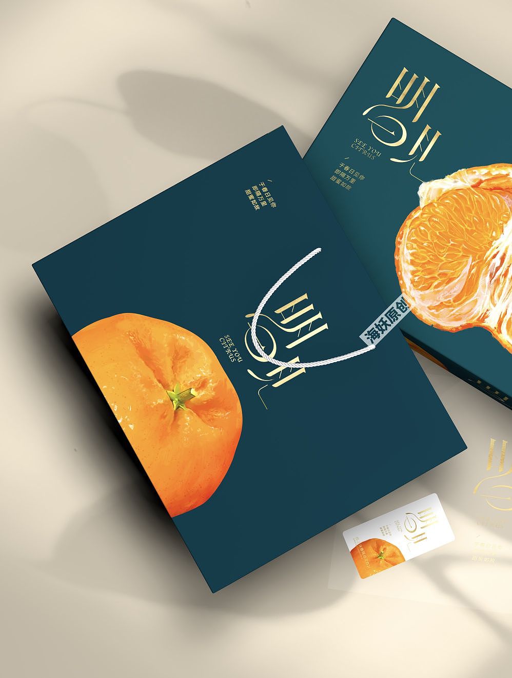 {原创}柑橘水果零食礼盒手绘插画包装设计