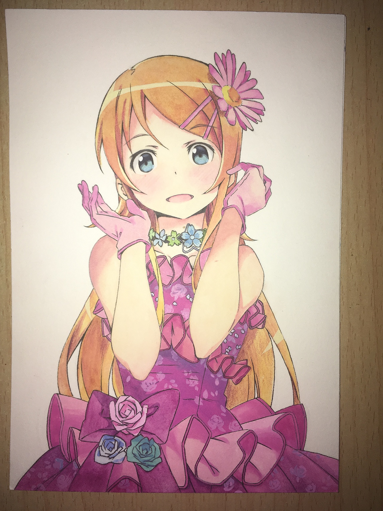 水彩手绘《我的妹妹哪有这么可爱》高坂桐乃