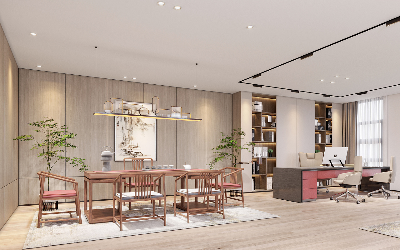 新中式-灵动空间的演绎-办公空间
