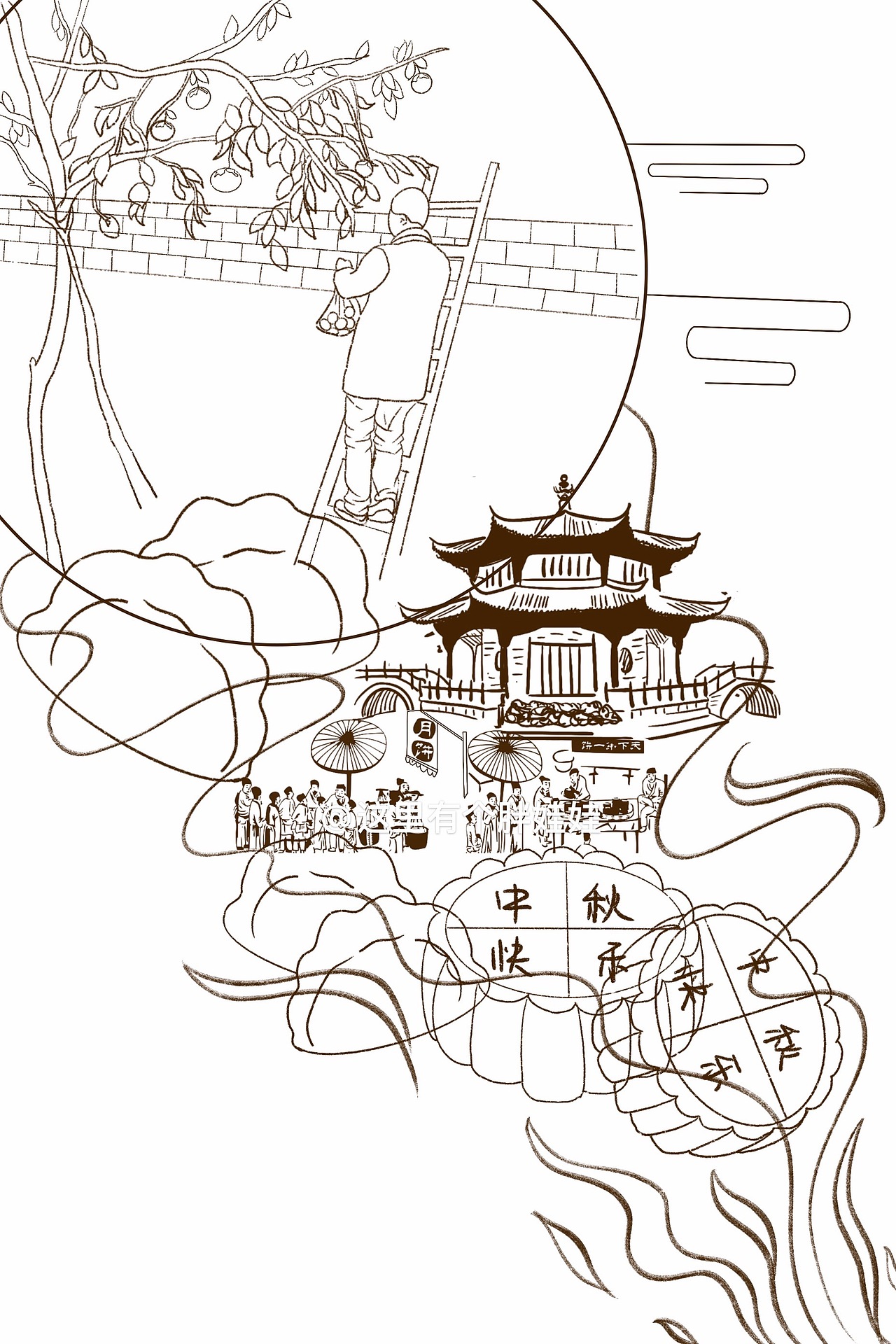 中秋（图ZMjY5NzQwMTA0） - 商业插画 - 站酷设计师郑娃娃原创素材 - 站酷ZCOOL