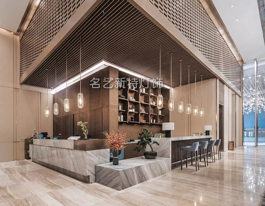 服务吧台玻璃吊灯 明古定制