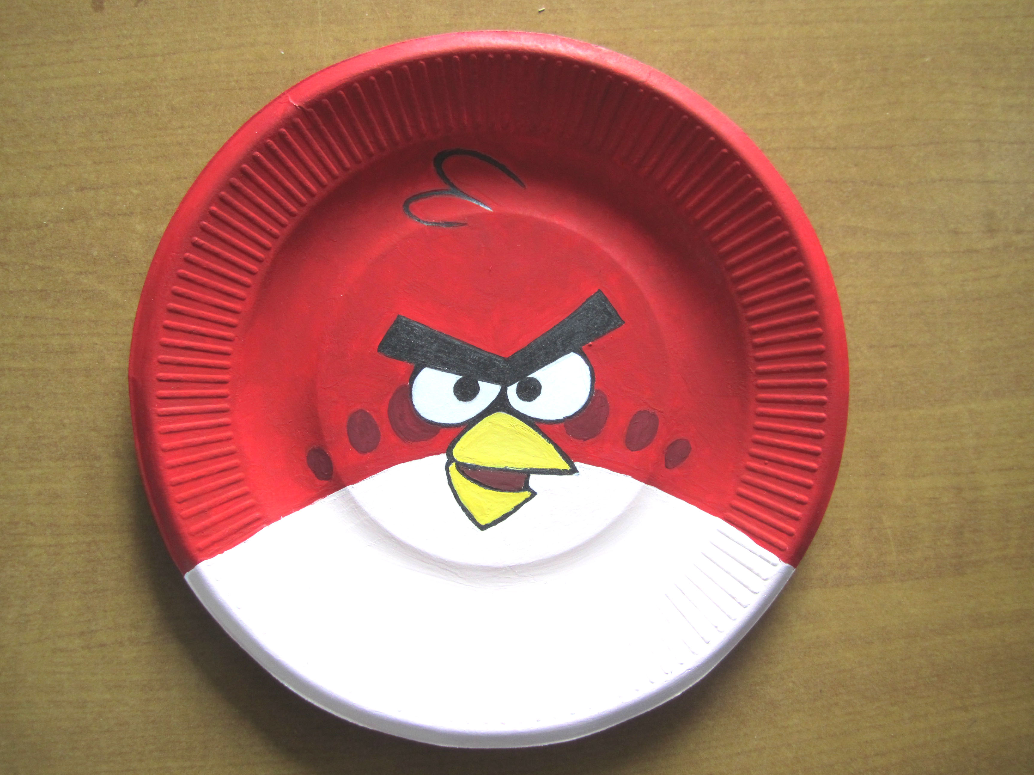 盘子画愤怒的小鸟图片