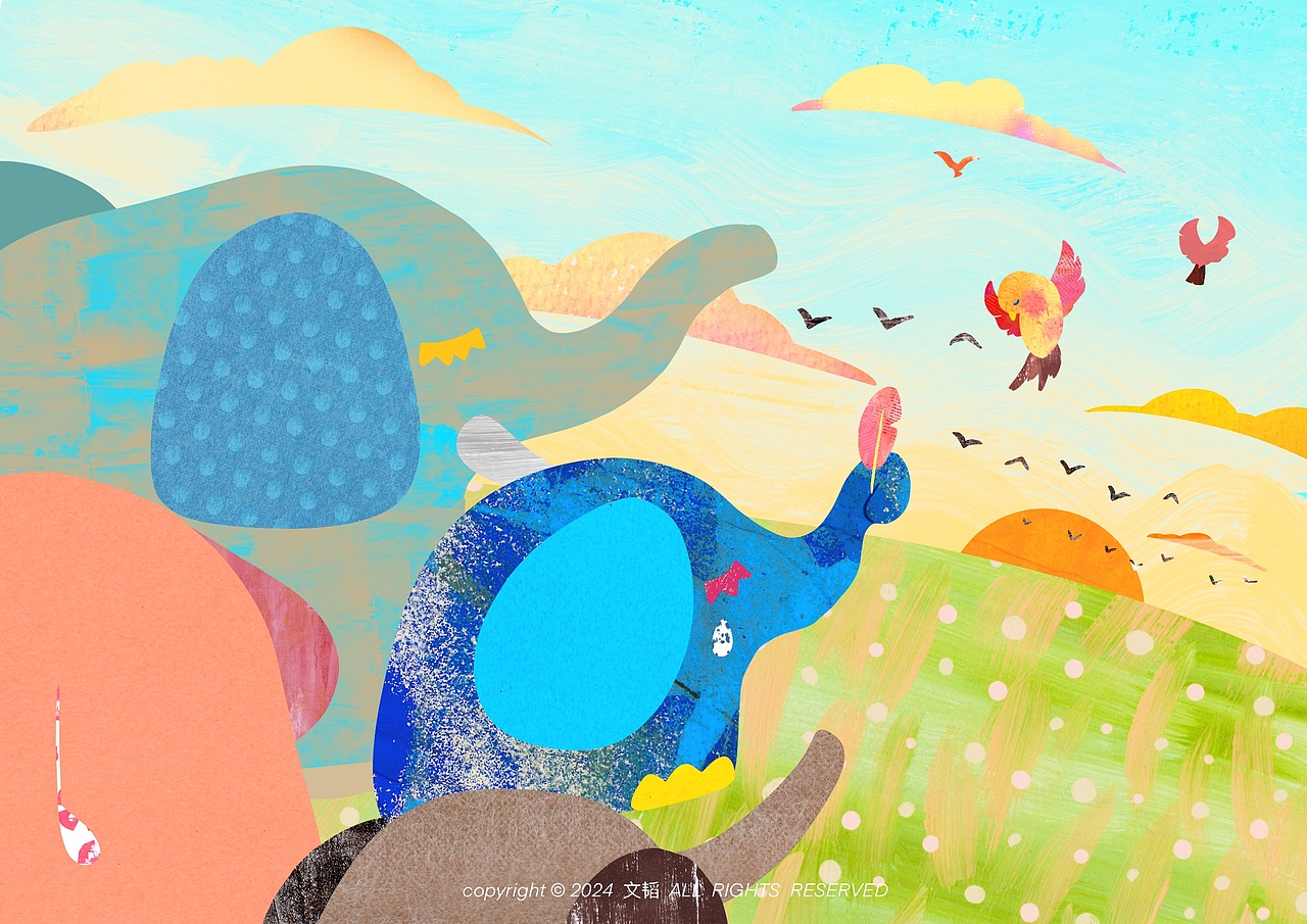 原创拼贴插画🐘《How to say goodbye》