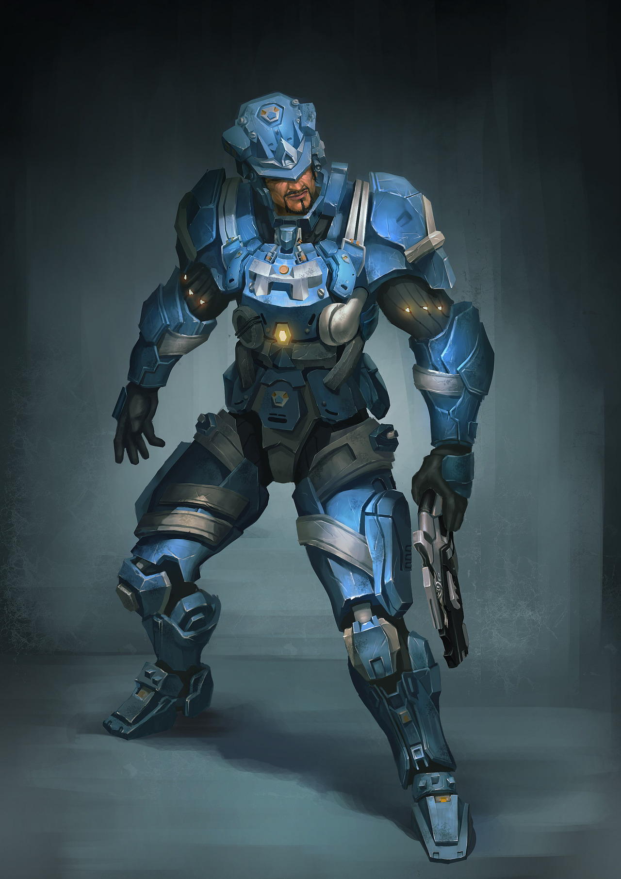 未来科幻半人半机械警察