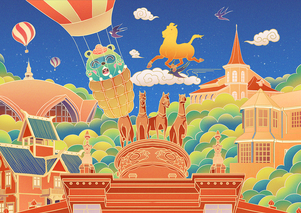 兰州恒大文化旅游城文创视觉主画面以及ip及延展设计