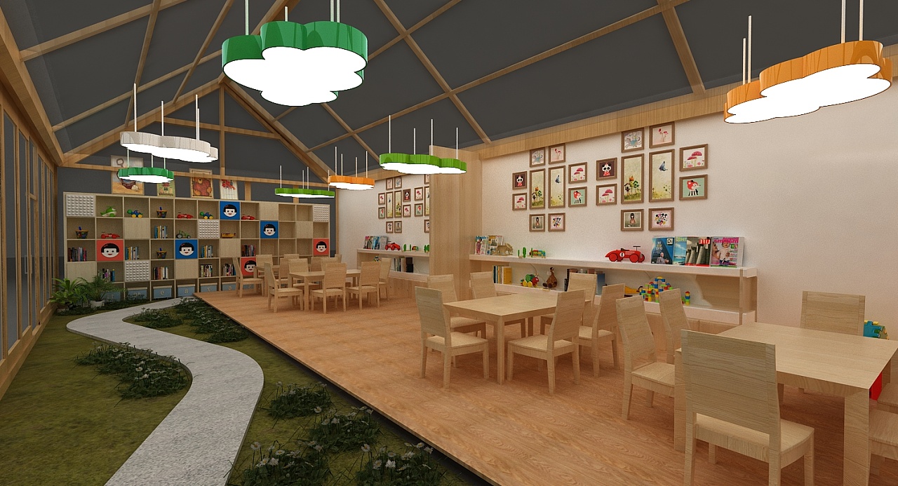 幼稚园活动室设计3d效果图