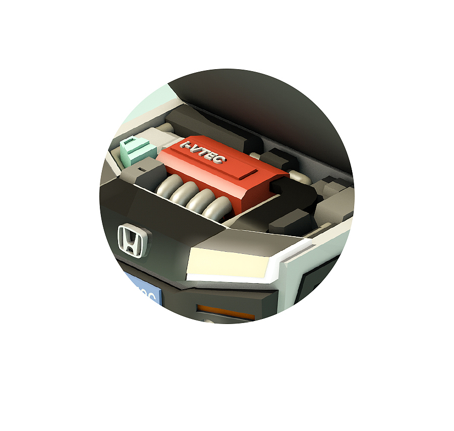 HONDA VTEC 哈！LOWPOLY 初试！（图ZODAyOTc1MDQ=） - 机械/交通 - 站酷设计师nitailong原创素材 - 站酷ZCOOL