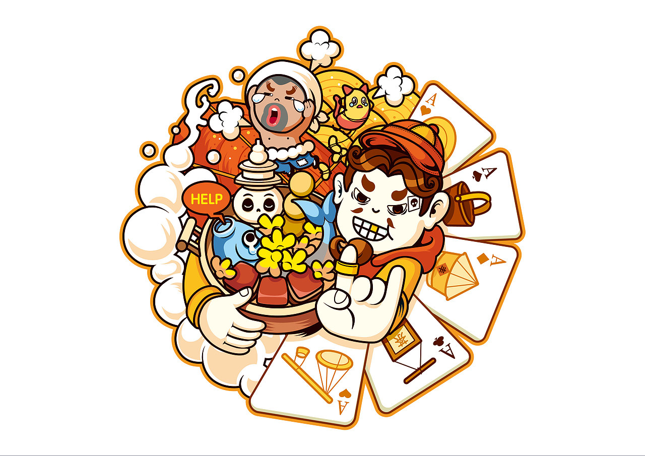 “眼花落花猫拖酱瓜“斗地主衍生品设计