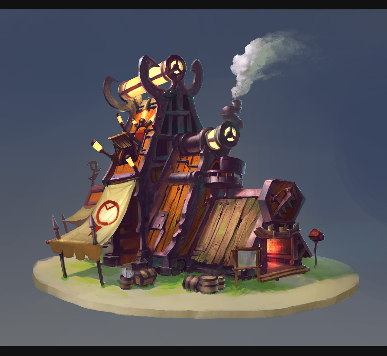 单体建筑|插画|游戏原画|多米锁 - 原创作品 - 站酷 (zcool)