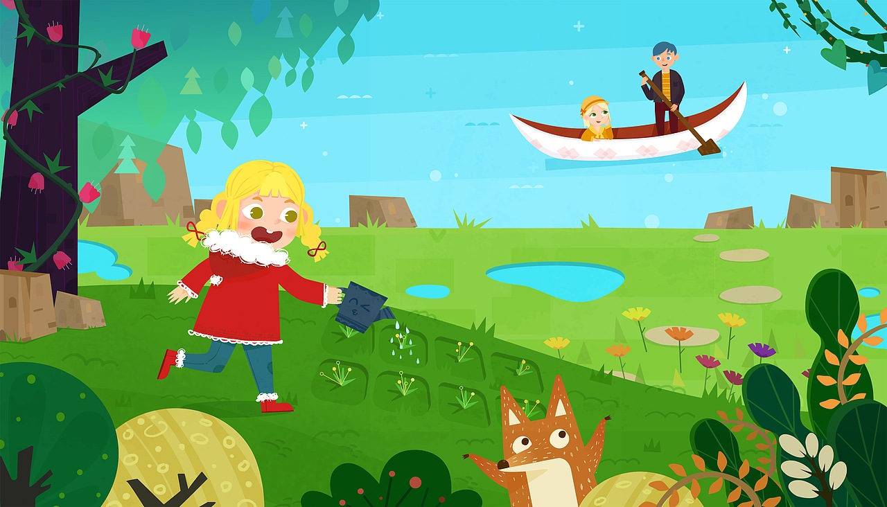 浇水的小女孩（图ZMjA2MzY3MDE2） - 儿童插画 - 站酷设计师哈米瓜甜原创素材 - 站酷ZCOOL