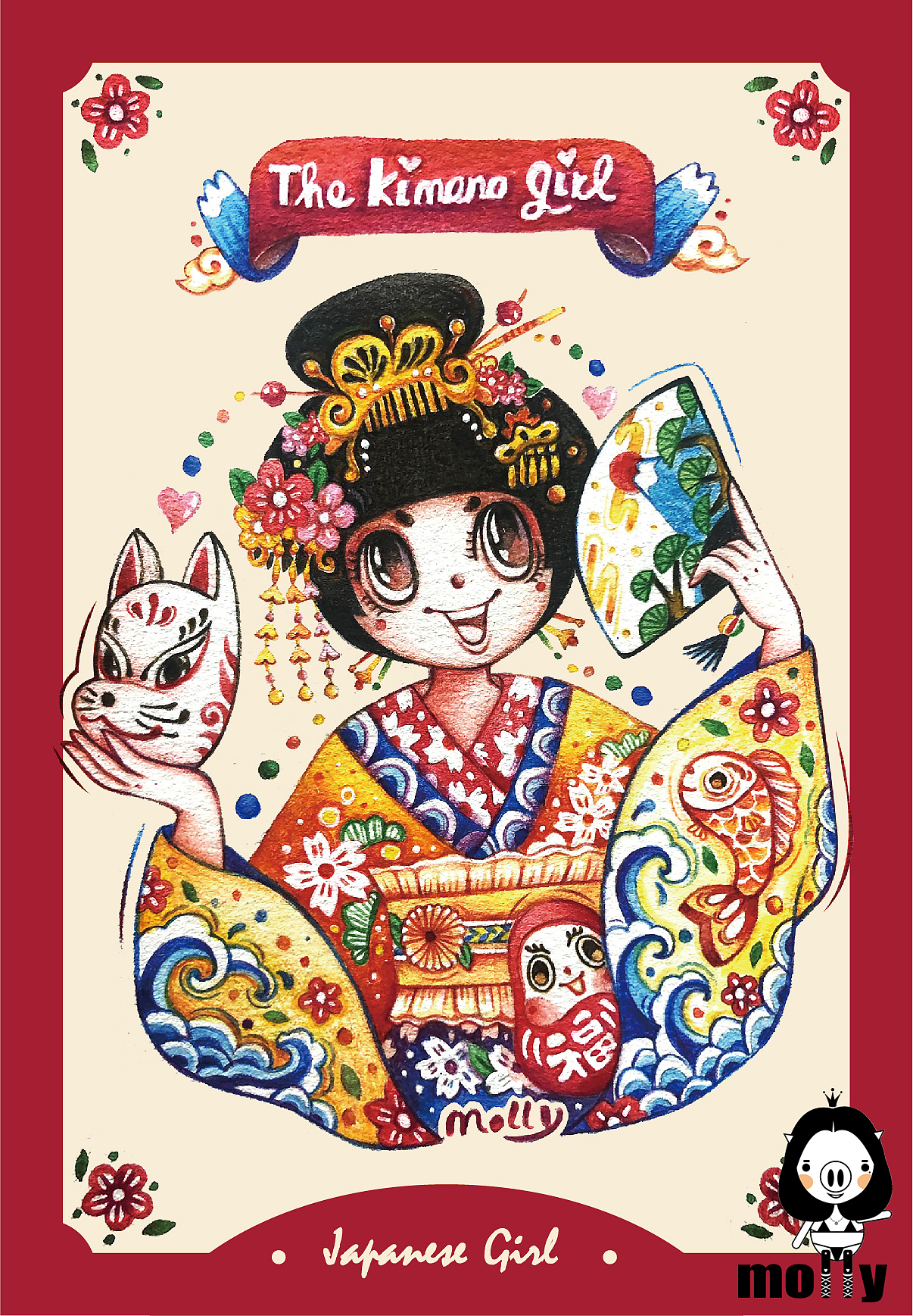 HAPPY GIRLS（图ZMjI0OTQ5NTQ0） - 儿童插画 - 站酷设计师molly311原创素材 - 站酷ZCOOL
