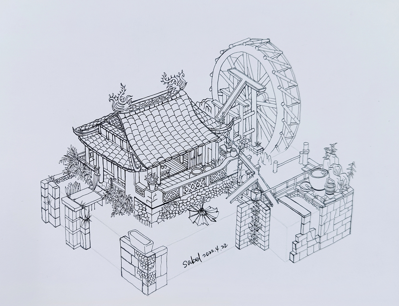 手绘“江南百景图小盒子”系列（图ZMjk4NTg5NTA4） - 创作习作 - 站酷设计师SaBeL13原创素材 - 站酷ZCOOL