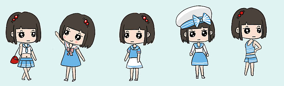 變裝少女& 人物表情（圖ZMjQzNzUxNDQ=） - 網(wǎng)絡(luò)表情 - 站酷設(shè)計(jì)師頭頭的美小丫原創(chuàng)素材 - 站酷ZCOOL