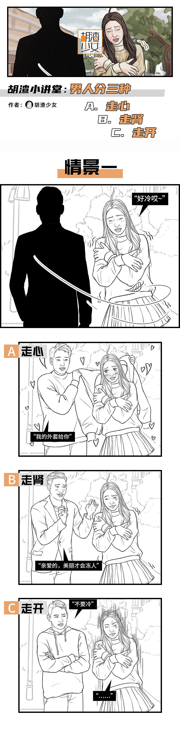男人分3种：走心、走肾、走开！（图ZMjg4MTEyMDE2） - 短篇/格漫 - 站酷设计师胡渣少女的日常原创素材 - 站酷ZCOOL