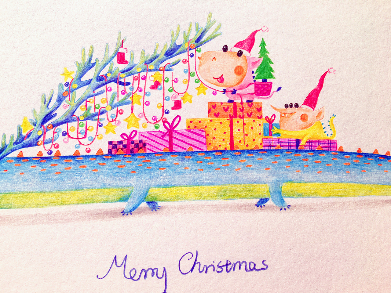 圣诞贺图 圣诞小怪 圣诞插画小亚小怪（图ZMTM5ODAyMTAw） - 艺术插画 - 站酷设计师小亚小怪原创素材 - 站酷ZCOOL