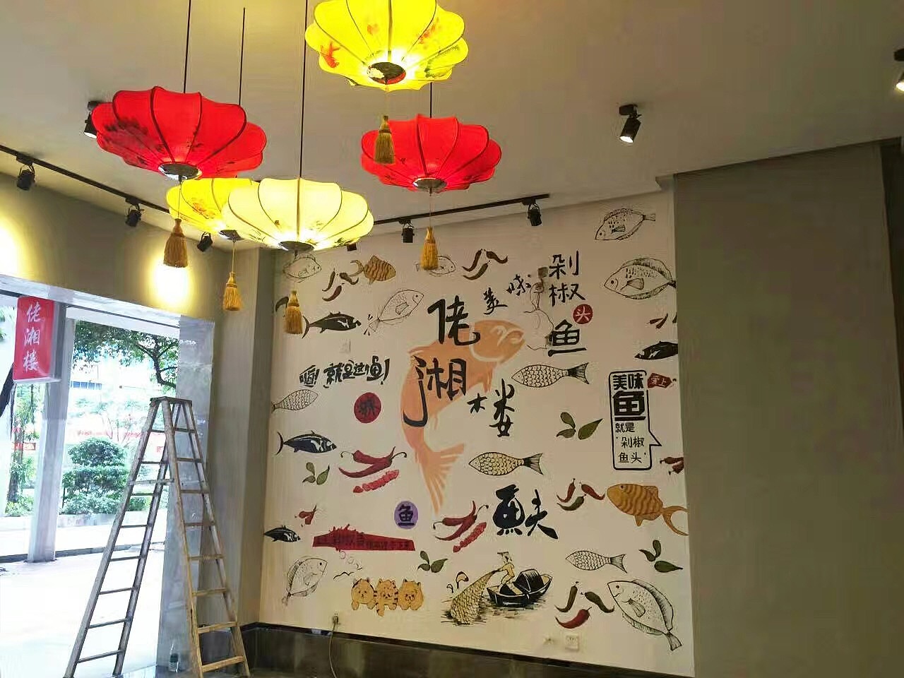 手绘墙绘餐饮墙绘 珠三角广州深圳墙绘案例