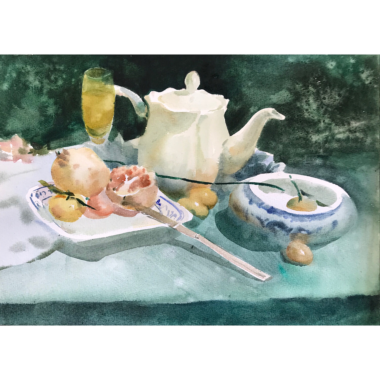 清新下午茶（圖ZMTIyNzMwNTky） - 繪畫 - 站酷設(shè)計師水彩學(xué)院蘇野原創(chuàng)素材 - 站酷ZCOOL