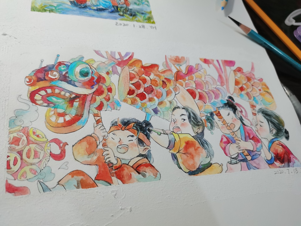 唐斯托版闹龙灯06|插画|插画习作|鱼哼哼 - 临摹作品 - 站酷 (zcool