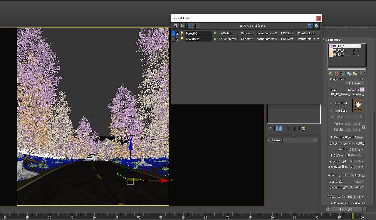 forest pack,很多时间都用在这个上了