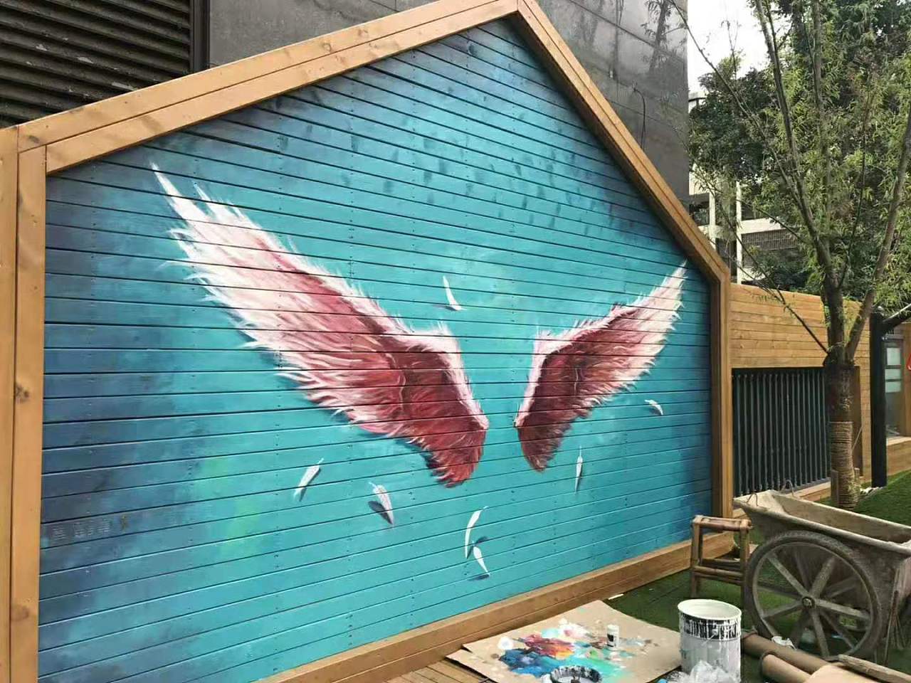 成都墙体彩绘3d酷炫风|纯艺术|绘画|本视墙绘 - 原创作品 - 站酷