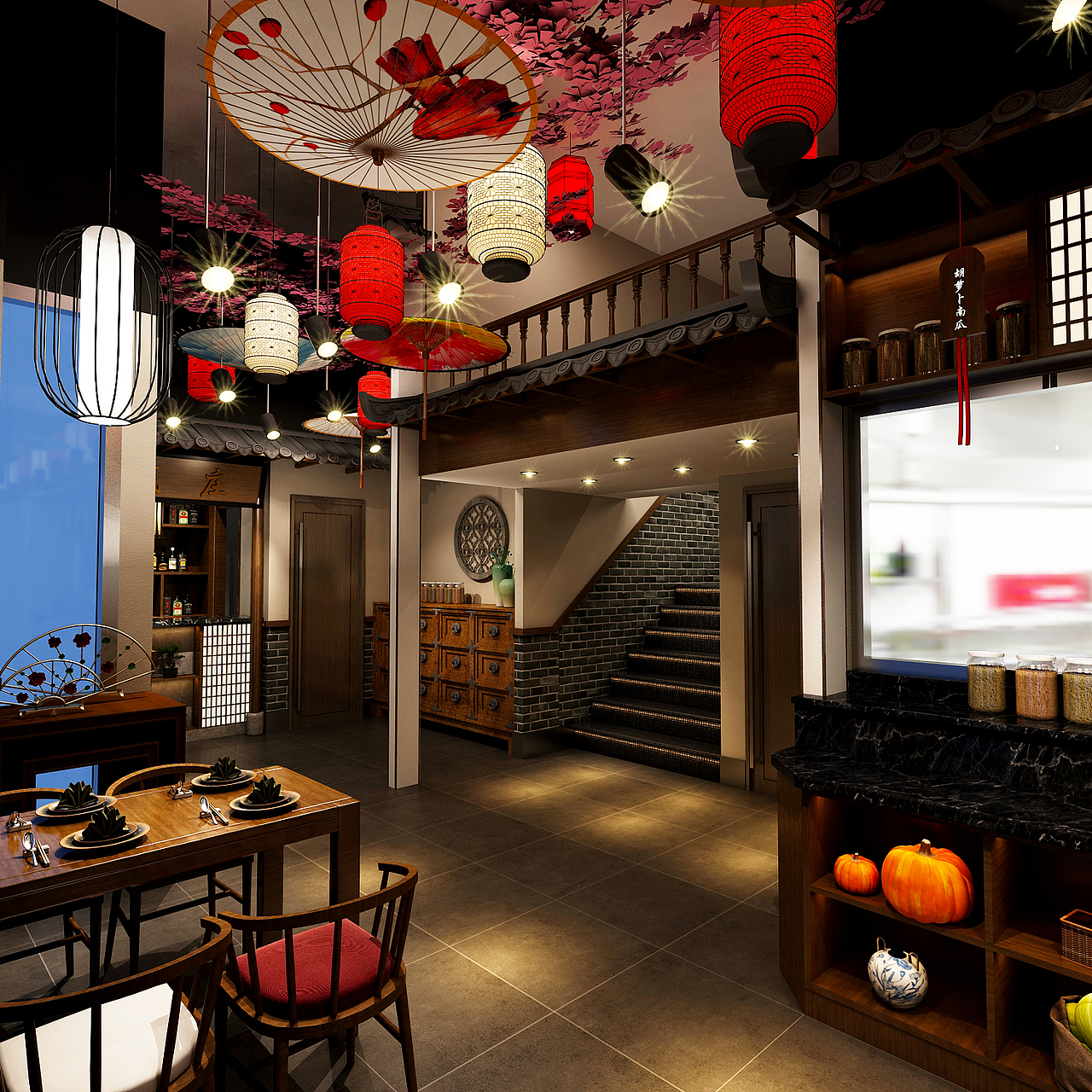 中式餐饮店（图ZMTc5MDA3MzYw） - 家装设计 - 站酷设计师史椿椿原创素材 - 站酷ZCOOL