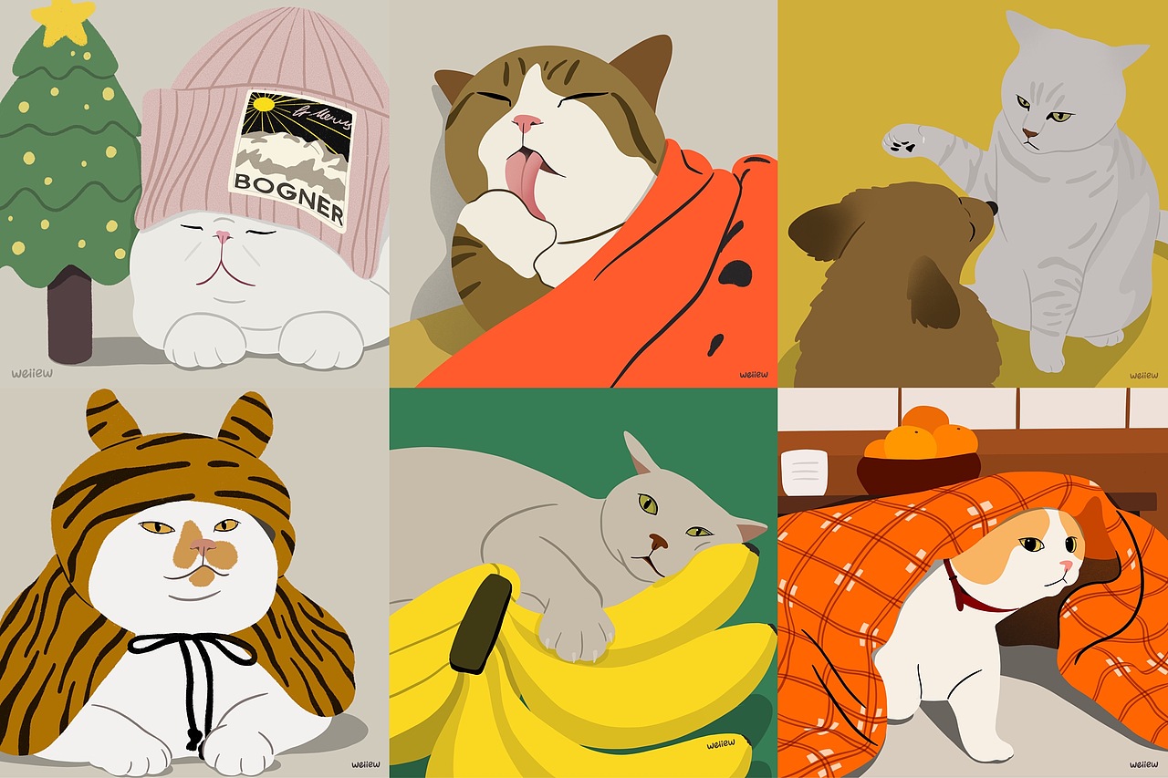2021画的猫（图ZMjgzNTE3MTQ0） - 艺术插画 - 站酷设计师童壮壮weiiew原创素材 - 站酷ZCOOL