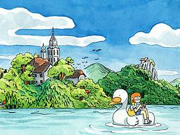 要不要坐船去郊游（线稿上色步骤）